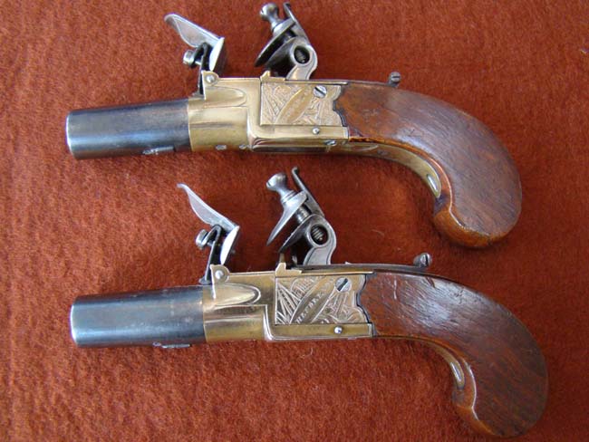 A nice pair of SCOTTISH flintlock pocket pistols by Henderson of Paisley circa 1790-1800 — image 2